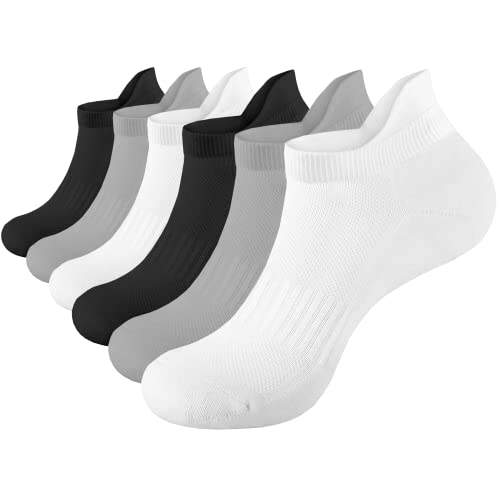 Nakloe | 6 Pares | Calcetines deporte hombre | Calcetines tobilleros hombre | Calcetines cortos hombre | Calcetines running, padel, gym | Calcetines algodon y transpirables (40/46, Pack 6 Surtido)