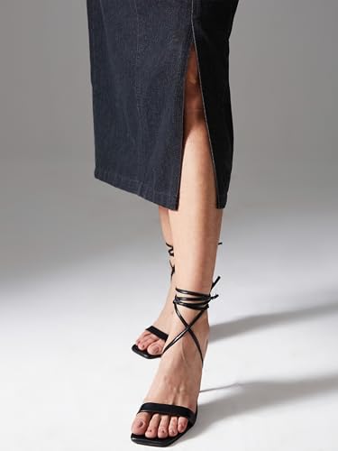 Image of Miss Chase Women's Straight High Rise Mini Denim Skirt