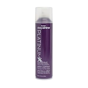 RUSK Deepshine PlatinumX Hairspray, Fast-Drying Finishing Spray, All-Day Humidity Resistance Provides Strong Hold, Shape, and Body for a Shiny Look, 10.2 oz