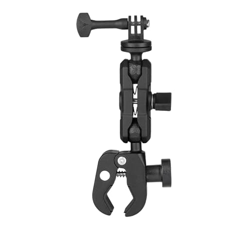 Image of Action Camera Power Clamp Mount with 360 Dual Ball Head, Anti-Theft Knob, Aluminium Bike /Motorcycle /Scooter Clamp, Multi-Position Mount Compatible with Action Cameras for DJI Osmo, Hero, Insta360