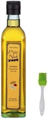 MacNut Oil Macadamia Nut Oil - 8.5 oz Bundled with Silicone Basting Brush in a Prime Time Direct Sealed Bag