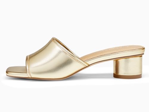 Image of Coutgo Women's Square Open Toe Chunky Heel Slide Sandals