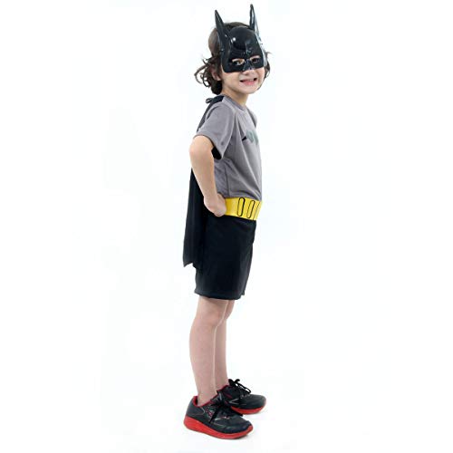 Sulamericana Fantasias Batman Curto Infantil, G 10/12 Anos, Cinza/Preto
