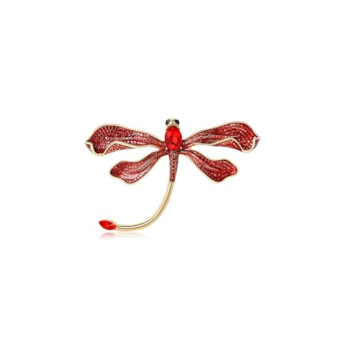 Image of Dragonfly Brooch and Pins for Women Enamel /Rhinestone Crystal Dragonfly Animals Brooches Jewelry for Mom Wife Elegant Dress Accessories Birthday Gifts