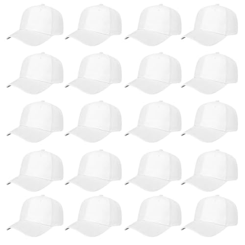 Image of Wholesale 20-Pack Solid Baseball Caps - DIY, Breathable, Adjustable Fit