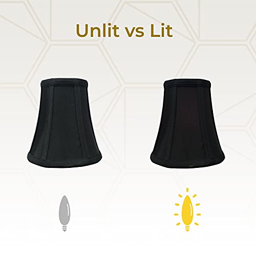 Image of Royal Designs, Inc. BSO-704FC-6BLK /GL-2 True Bell Basic Lamp Shade with Flame Clip, 3.5 x 6 x 6.25, Black with Gold, 2-Pack