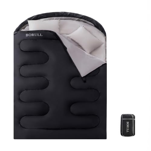 Bolsas de Dormir Dobles para Adultos Camping con 2 Almohadas Tamaño Queen