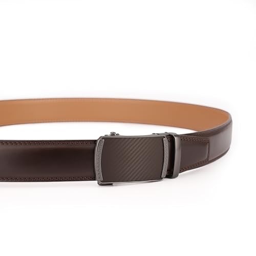 Image of Men's Belt, Ratchet Dress Casual Belt with Adjustable Automatic Buckle Trim to Fit