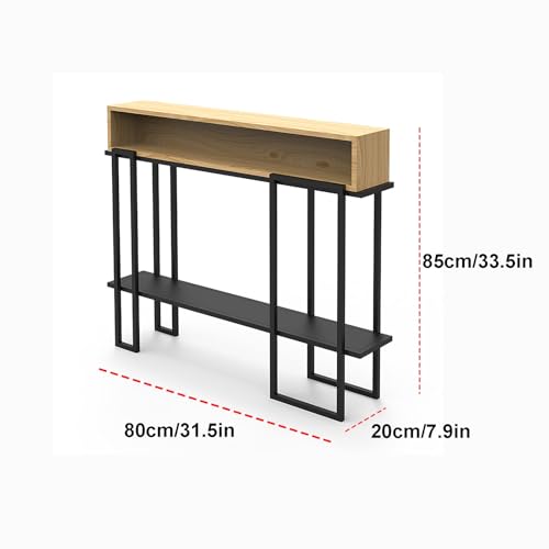 Mesa consola de granja de piel mueble recibidor estrecho para pasillo 4