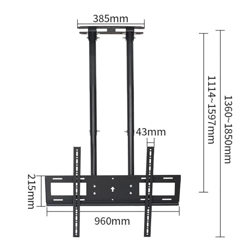 Support de plafond réglable pour téléviseur motorisé à double poteau