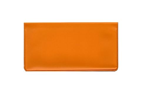 Easy Read Register Vinyl Checkbook Cover for Top Tear Personal Checks (Pack of 5 - Red, Gold, Purple, Orange, Lime Green)