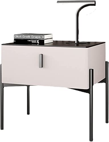Table de chevet chic en bois grège au design moderne et finitions soignées