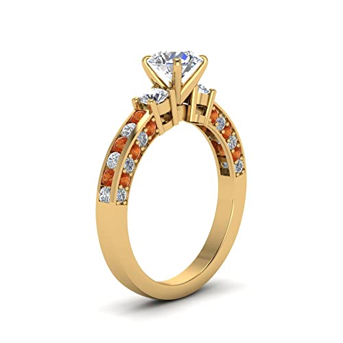 Bague pierre latérale or jaune sans compromis sur la taille - 3