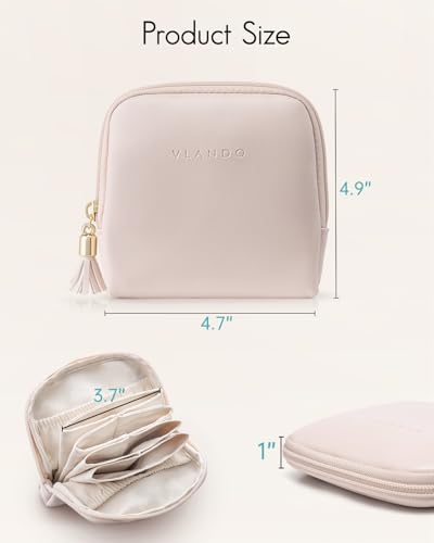 Vlando Small Travel Jewelry Organizer,Valentines Gifts for Her,Jewelry Pouch Bags,Velvet Jewelry Storage Bag for Bracelet Rings Earring,Portable Jewelry Travel Case for Traveler-Apricot Pink