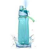 Sport Water Bottle with Misting & Drinking - Large BPA-Free, Leak-Proof, Silicone Spout Cover & 2-in-1 Mist N'Sip Function Reusable Plastic for Gym,School,Camp,Travel,Outdoor,Kids - Morden Blue