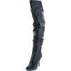 Forever Link Womens Focus-33 Fashion Stylish Pull On Over Knee High Sexy Boots,Black,9