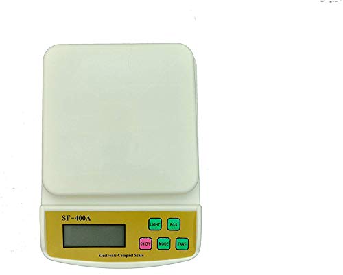 Perolike Compact Scale with Tare Function Sf 400A with Adaptor 10 Kg Digital Multi-Purpose Kitchen Weighing Scale