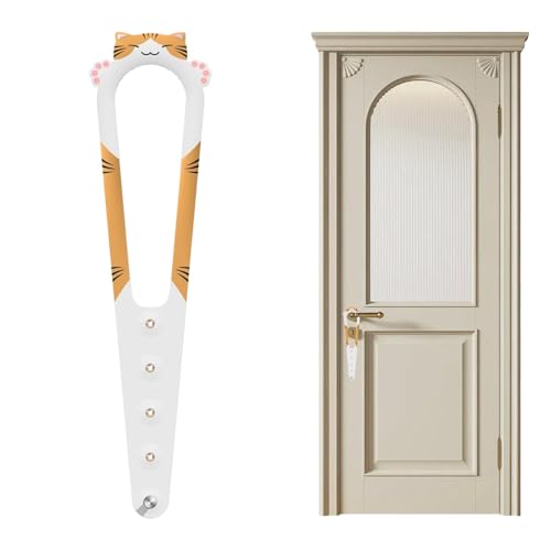 XUQEAYWD 猫用のドアラッチ犬を守り、猫のドアホルダーラッチ - 調整可能なペットドアプロップホルダーラッチは犬を排除します | バスルーム用の多機能弾性ペットピンチガード、保管室
