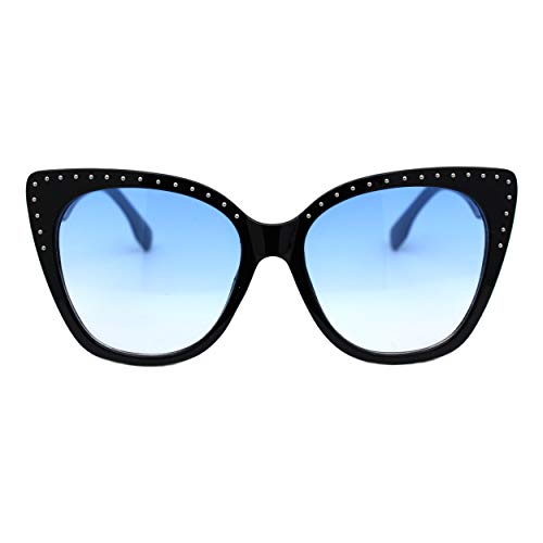 Square Cateye Sunglasses Womens Butterfly Shape Studded Top Shades UV 4002