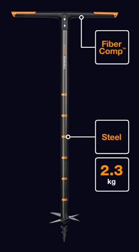 Fiskars Handerdbohrer, Für Löcher bis Ø 200 mm, Schwarz/Orange, QuikDrill, L, 1000640 - 9