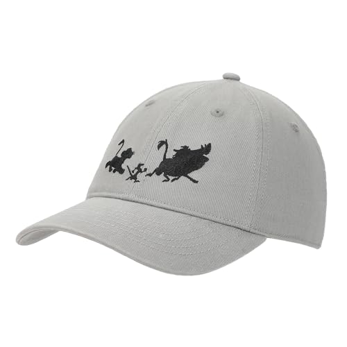 Lion King Simba Timon & Pumba Silhouettes Men's Gray Unstructured Baseball Cap
