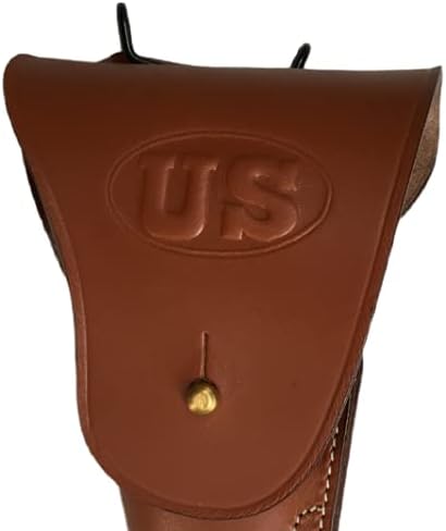 US WW2 .45 Brown Hip M1911 Colt Tan Pistol Leather Hip Holster - Left Hand Version