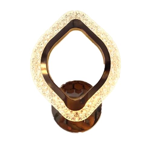 Image of SINOMAN Elegant Crystal Wall Light Decorative Ring Design Sconce 3 Step Adjustable Color Changing, Soft Lighting for Living Room, Bedroom, Hallway, and Home Decoration (Inbuilt Led)