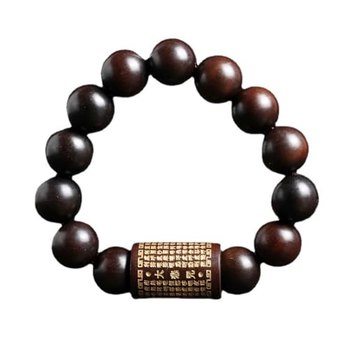 Bracelet de prière bouddhiste en perles en bois naturel YCTTKDD 15mm homme femme