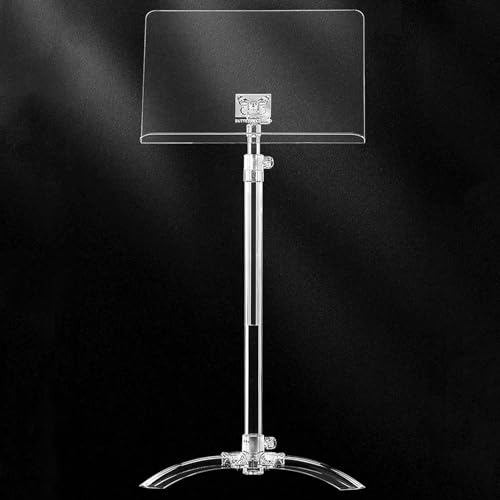 YQMHEZ Podium en Acrylique, pupitre réglable en Hauteur, Support de Podium avec Large Surface de Lecture, chaire Transparente sur Pied for église, Bureau,...