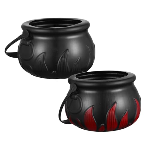 ABOOFAN 2Pcs Halloween Decor Candy Buckets Portable Witch Cauldron Props for Parties for Treats Snacks and Role Play