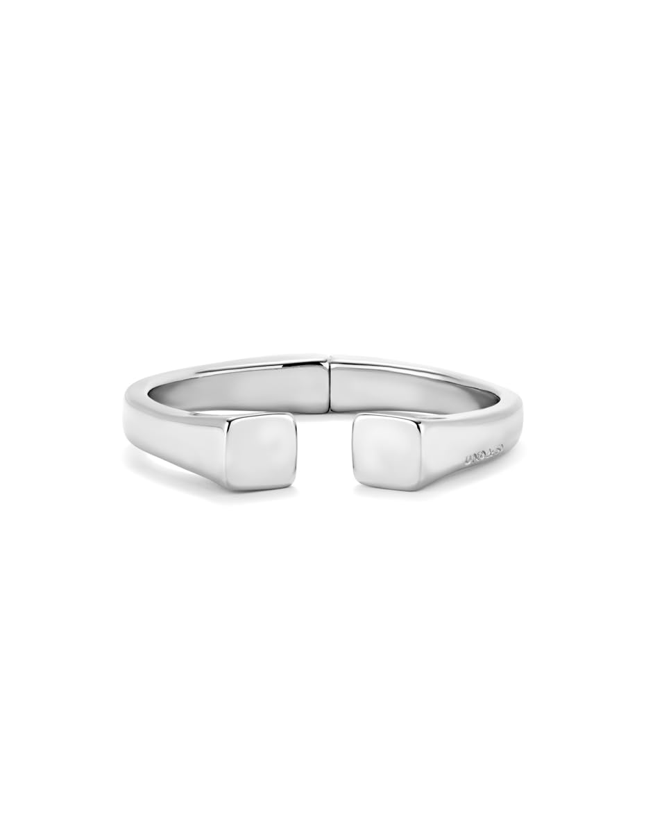 Uno de 50 | Bracciale rigido in argento sterling | Design geometrico artigianale | Gioielli moderni