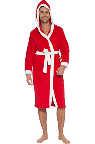 INTIMO Mens Hooded Family Pajama Santa Robe