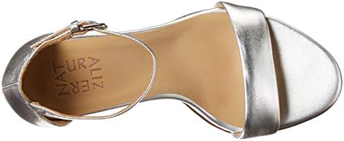 Naturalizer Womens Vera Ankle Strap Block Heel Dress Sandal ,Silver Metallic Leather,9M | Image 4
