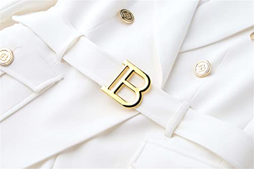 Alloaone Factory Customize Classic Style Office White Black Women Pocket Blazers With Blet3