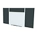Ghent Style E 4 x 12 Feet Combination Board, Porcelain Magnetic Whiteboard and Recycled Rubber Bulletin Board, Black , Made in the USA