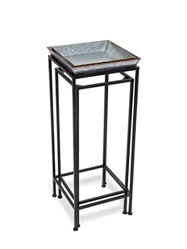Gardener's Supply Company Square Nesting Plant Stands With Galvanized Trays, Set Of 2 #TOP1