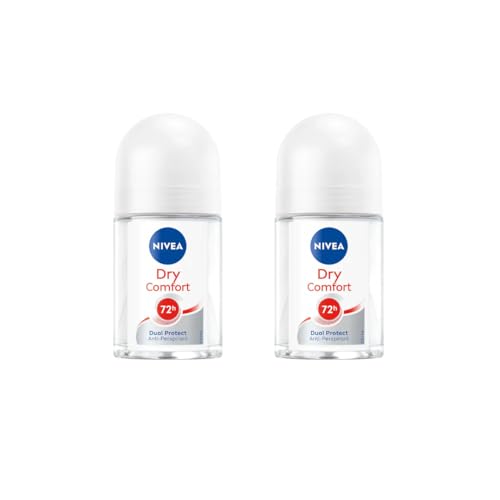 Nivea Dry Comfort Roll-On Deodorant 25ml | 72H Sweat & Odor Protection | Quick Dry Formula with Mineral Extracts | Long-Lasting Freshness & Gentle Skin Care | Compact Travel Size | 2 Pack image 3