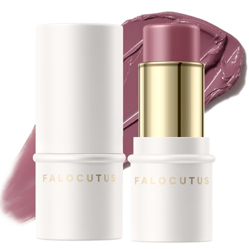 FALOCUTUS 2Pcs Cream Blush Makeup Stick,Monochromatic Multi-Stick Face Blush for Cheek,Lip and Eye,Matte and Dewy Finish for Long Wearing,Easy Application.SERENITY