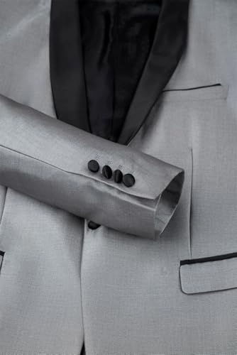 Mens Formal Three Piece Suit Set with Notch Lapel Blazer Vest Pants Slim Fit Wedding Tuxedo 5