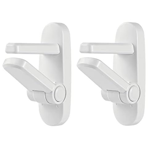 RENAISSANT 2 Pack - Childproof Door Lever Lock, Prevents Toddlers from Opening Doors, Easy One Hand Operation Door Locks for Kids Safety, ABS with Damage-Free 3M Adhesive Child Safety Door Handle Lock Cover