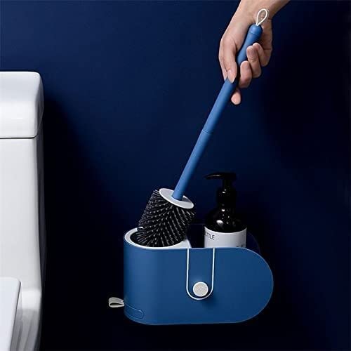 XDLEDMKIZ Toilet Bowl Brush With Holder Set Soft TPR Silicone Head Wall-Mounted Cleaner Storage Box Durable Bathroom - Image 3