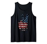 patriottico 4 luglio usa segno mano pace bandiera americana canotta