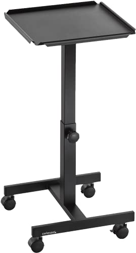 celexon Projektionstisch PT1010B | Beamer-Tisch mit Fester Ablage für Beamer | Mobile & stabile Stahlkonstruktion mit 60-90 cm Höhenverstellbarkeit | ideal für Präsentationen & Schulungen