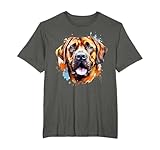 Fila Brasileiro Porträt | Portrait Farb Kunstwerk T-Shirt