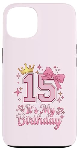 It's My 15�΂̒a���� ���̎q �R�P�b�g���{�� �s���N 15�� �X�}�z�P�[�X iPhone 13 �p