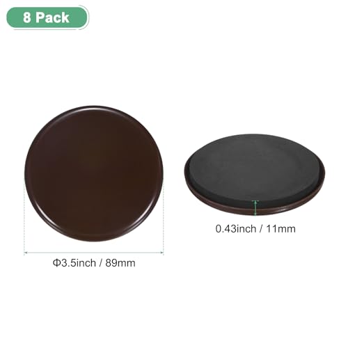 Image of M METERXITY 8-Pack Furniture Sliders, 3.5 inch /89mm Diameter EVA Foam Pad Reusable Furniture Sliders for Carpet /Chair /Tables, Furniture Round Pads Floor Protectors [Brown]
