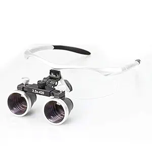 Dental Binocular Loupes 3.5 x 429mm Magnifier (Silver)