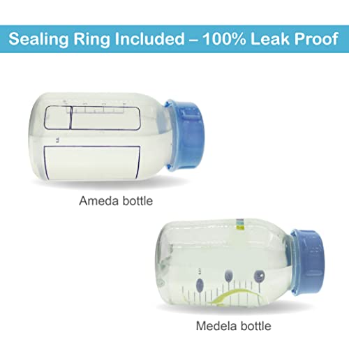 Image of Maymom Solid Lids with Sealing Ring for Standard Sized Bottles, Bottles Lids, Compatible with Medela Bottles, Ameda, and Small Sized Nuk, Playtex, Gerber Bottles, Lifefactory Bottle; 8pc (Blue)