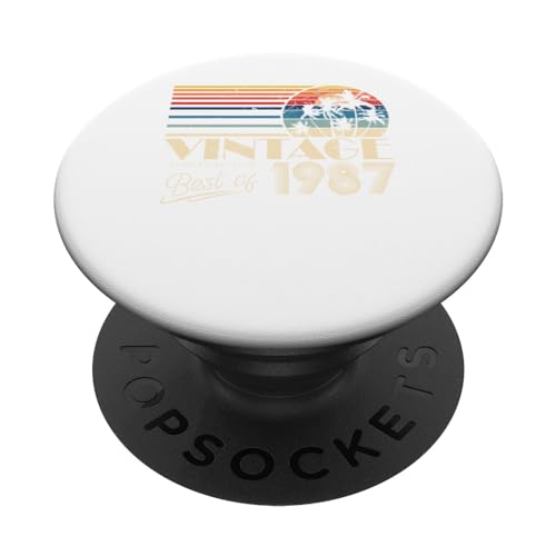 1987 Vintage Cumpleaños Retro Edición Limitada Hombres Mujer PopSockets PopGrip Intercambiable