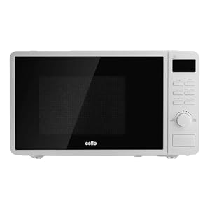 Cello Digital 800W Freestanding Microwave, 20 Litre Capacity with 25cm Turntable, Features Weight and Time Quick Defrost Setting and 8 Cooking Functions – In White